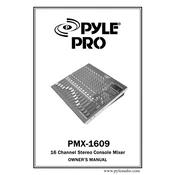 Pyle PMX1609 Mixer manual cover