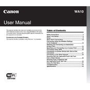 Canon WA10 manual cover