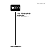 Toro Power Shift 1028 38556 Snow Thrower manual cover