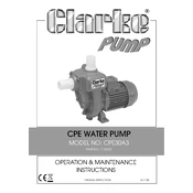 Clarke 7120330 CPE30A3 Water Pump manual cover