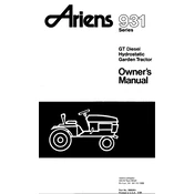 Ariens 931 Series 931030 Tractor manual cover