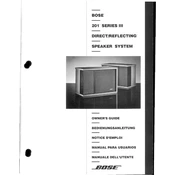 Bose 201 Series III Speaker System manual cover