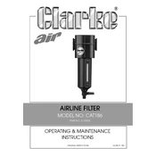 Clarke 3120503 CAT186 Airline Filter manual cover