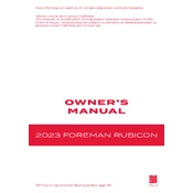 Honda TRX520FA5 4X4 DCT Foreman Rubicon AT 2023 ATV manual cover