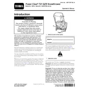 Toro Power Clear 721 QZR 38743 Snow Thrower manual cover