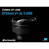 Canon Ultrasonic EF24mm f 1.4L II USM manual cover