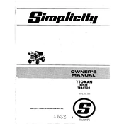 Simplicity Yeoman 648 Tractor manual cover