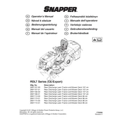 Snapper RDLT Series 2691108-00 Tractor manual cover