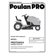 Poulan Pro PBGT26H54 Tractor manual cover