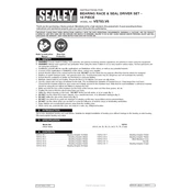 Sealey VS703.V6 Bearing manual cover