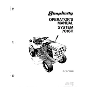 Simplicity 1690006 7016H Tractor manual cover