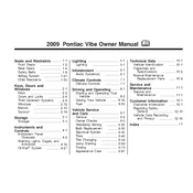 Pontiac Vibe 2009 manual cover