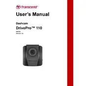 Transcend DrivePro 110 Dashcam manual cover