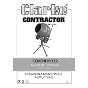 Clarke 3400862 CCM134L Cement Mixer manual cover