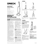 Oreck UK30500 Vacuum manual cover