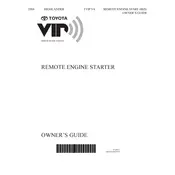 Toyota Highlander TVIP V4 Remote Engine Starter 2008 SUV manual cover