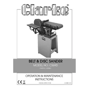 Clarke 6500421 CS69D Belt Disc Sander manual cover