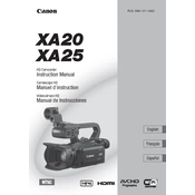 Canon XA20 manual cover