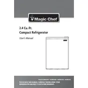 Magic Chef MCBR240B1 Refrigerator manual cover