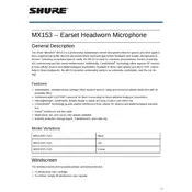 Shure MX153 Microphone manual cover