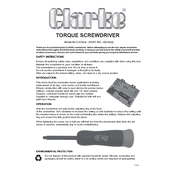 Clarke 1801604 CHT604 Torque Screwdriver manual cover