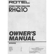 Rotel RHQ-10 Equalizer manual cover