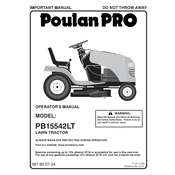 Poulan Pro PB15542LT Tractor manual cover