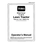 Toro Wheel Horse 71185 Tractor manual cover