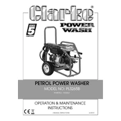 Clarke 7330367 PLS265B Petrol Power Washer manual cover