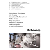 De Dietrich DKA861XA Refrigerator manual cover