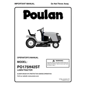 Poulan Pro PO175H42ST Tractor manual cover