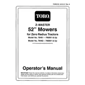 Toro Z Master 52-inch 78461 Mower manual cover