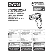 Ryobi TEK 4 HP54L Screwdriver manual cover