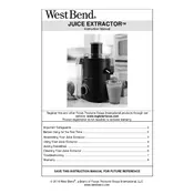 West Bend L5904 75500 Juicer manual cover