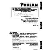 Poulan Pro PLB26 Blower manual cover