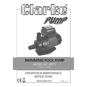 Clarke 7175040 SPPT1 Swimming Pool Pump manual cover