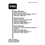 Toro Super Recycler 20461 Mower manual cover