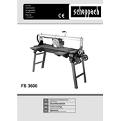 Scheppach FS 3600 5806702984 Tile Cutter manual cover