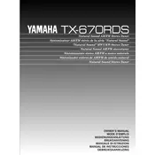 Yamaha TX-670RDS Tuner manual cover