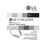 LG TONE Ultra HBS-810 Headset manual cover