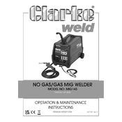 Clarke 6014505 MIG145 No Gas Gas Mig Welder manual cover