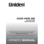 Uniden DASH VIEW 30R Recorder manual cover