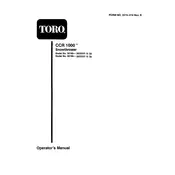 Toro CCR 1000 38190 Snow Thrower manual cover