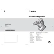 Bosch PSB 18 LI-2 Ergonomic Drill manual cover