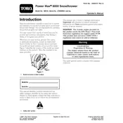 Toro Power Max 6000 38610 Snow Thrower manual cover