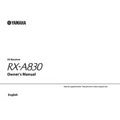 Yamaha RX-A830 Receiver manual cover