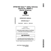 John Deere HPX615E Gator Utility Vehicle manual cover