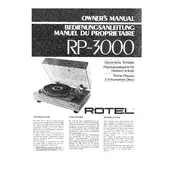 Rotel RP-3000 Turntable manual cover