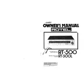 Rotel RT-500L Tuner manual cover