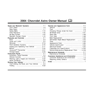 Chevrolet Astro 2004 manual cover